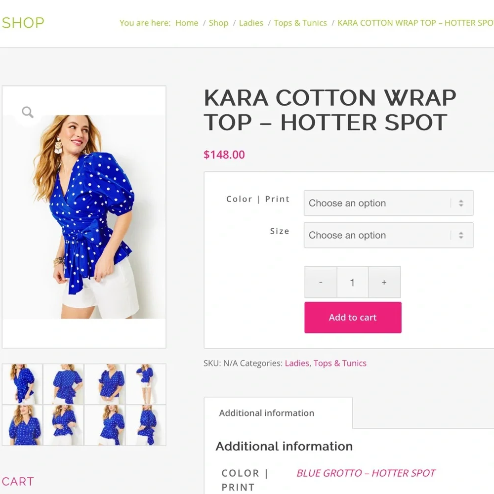 Lilly Pulitzer Kara blue polka dot wrap top 4 NWT - Picture 12 of 12